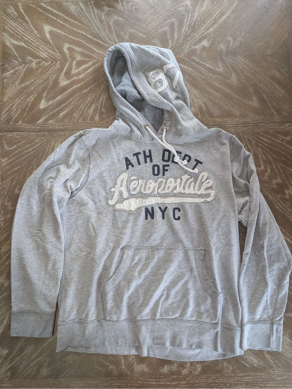 Tumblr Era 2010 Aeropostale Gray Ath Dept Graphic Hoodie Indie Sleaze